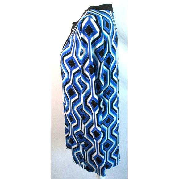 Michael Kors Women's Blue Long Sleeve Stretch Tis Shirt Size Medium - Picture 4 of 9